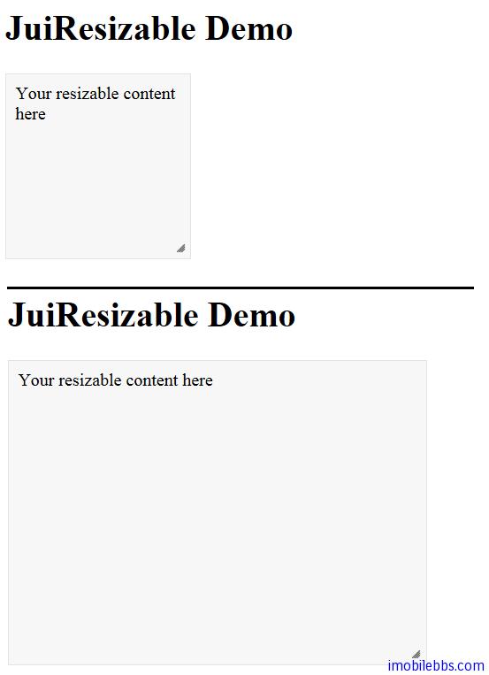 Yii Framework 开发教程(44) Zii组件-Resizable示例