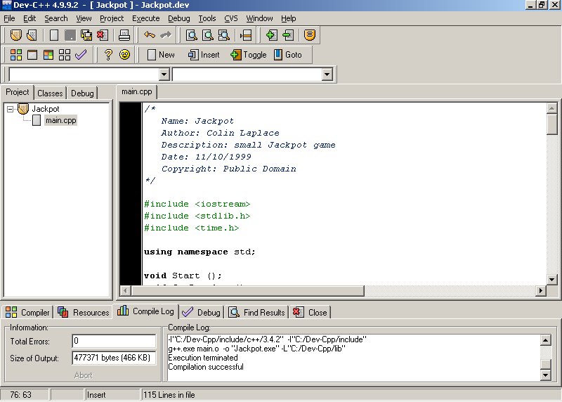 C/C++集成开发环境 Dev C++