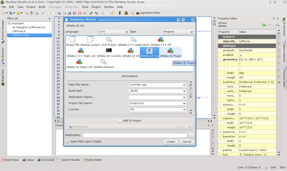 Qt集成开发环境 Monkey Studio