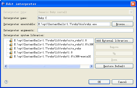 Eclipse IDE DLTK Ruby