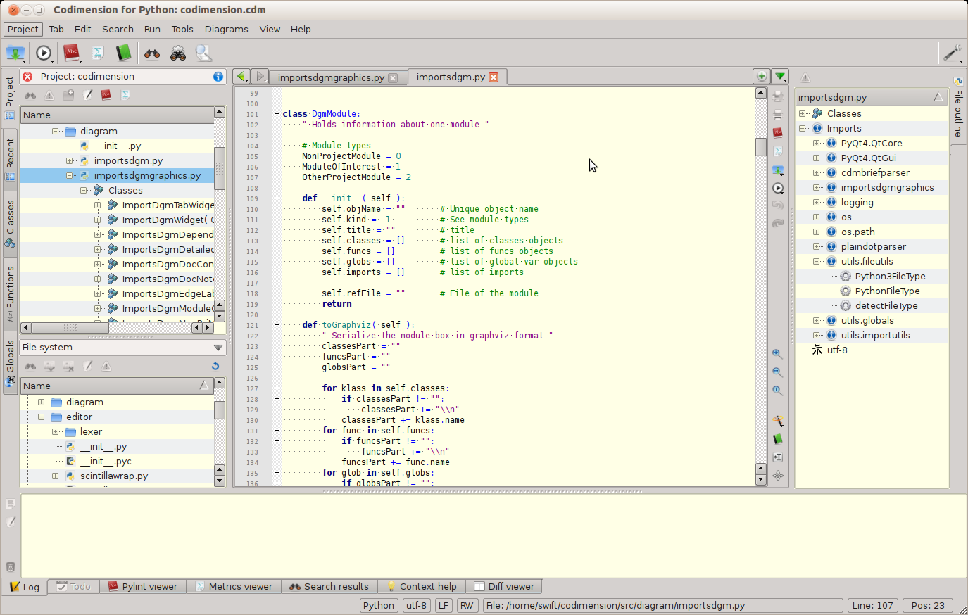 Python 集成开发环境 Codimension