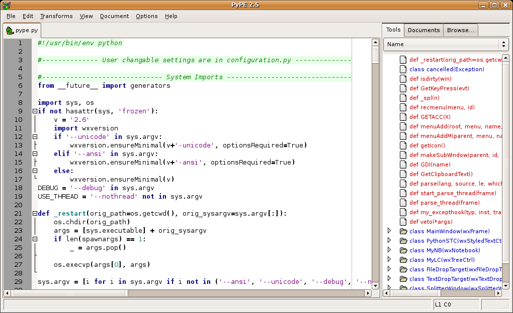 Python程序编辑器 PyPE