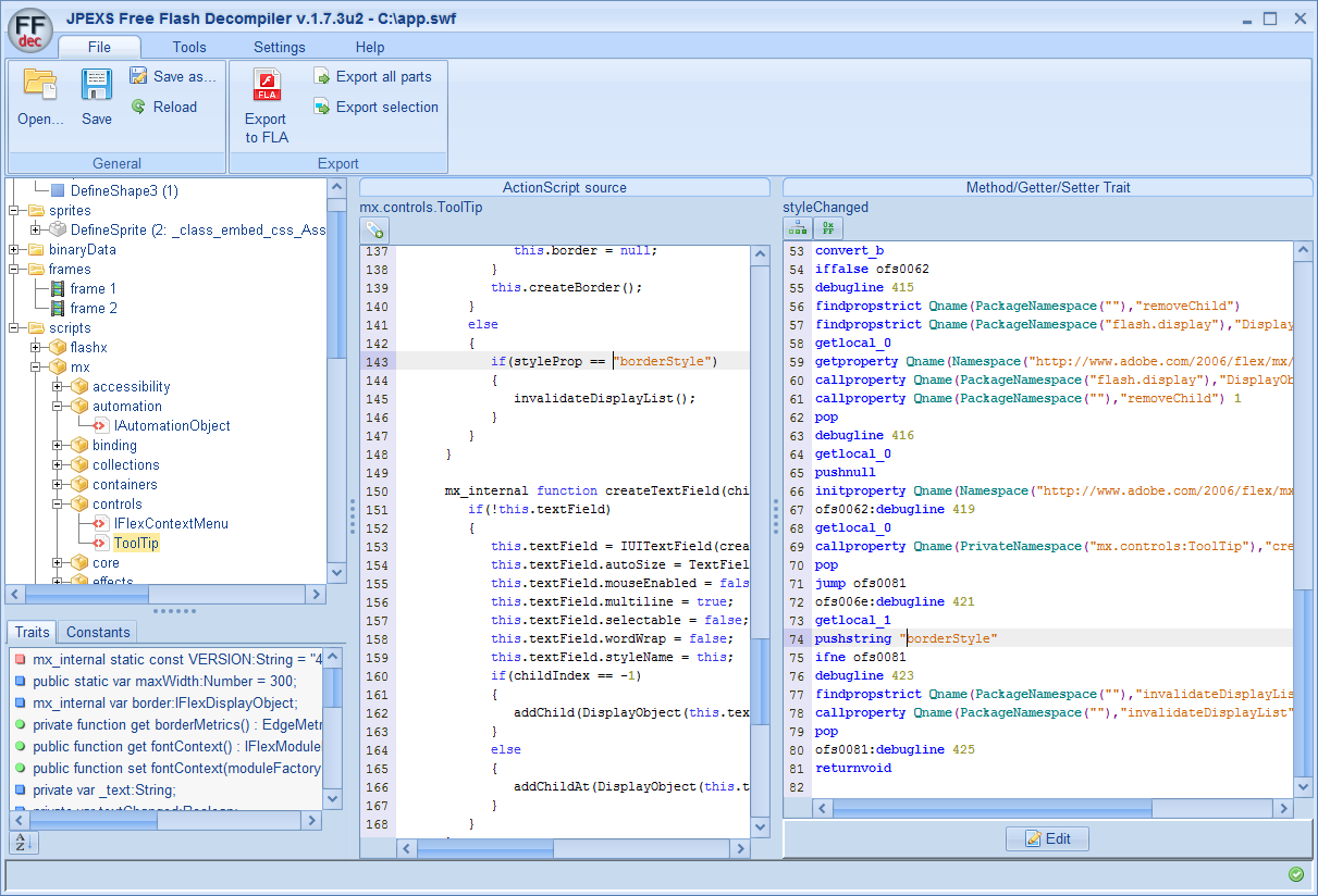 Flash反编译工具 JPEXS