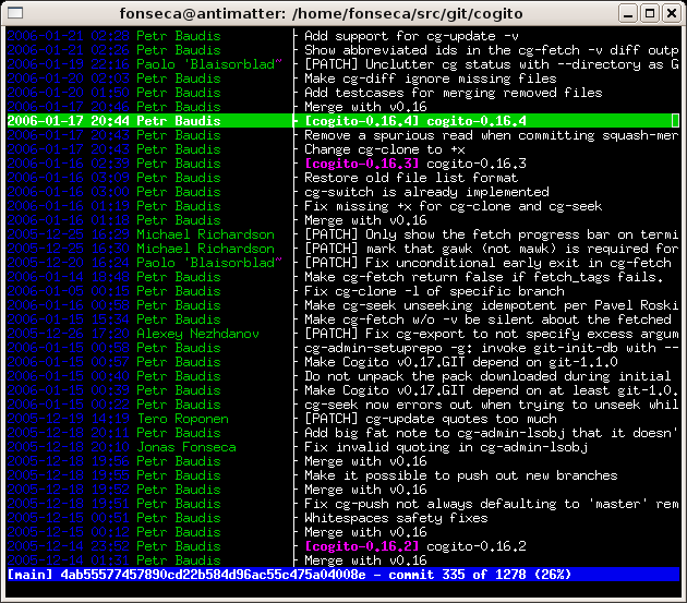 文本模式的Git浏览器 Tig