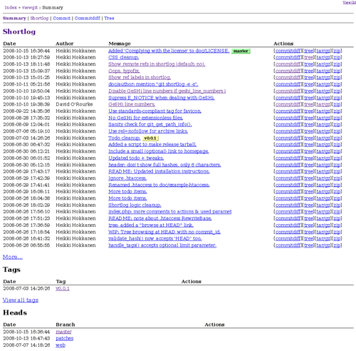 Git版本控制系统Web接口 ViewGit