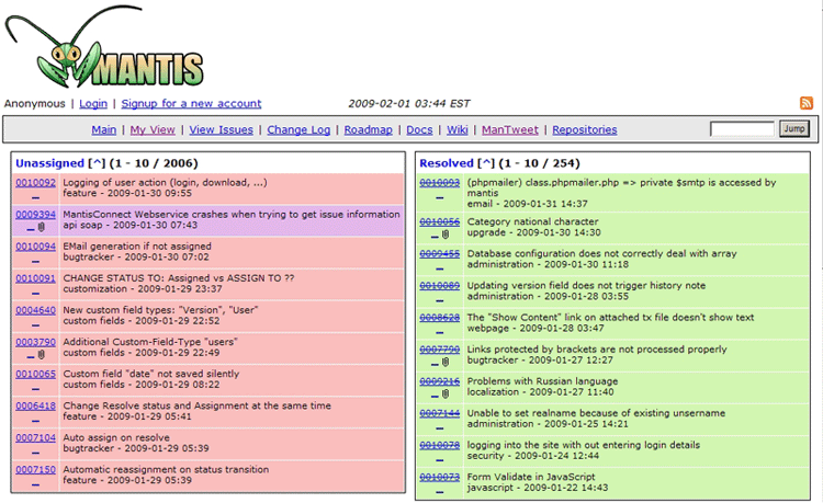 BUG管理系统 Mantis