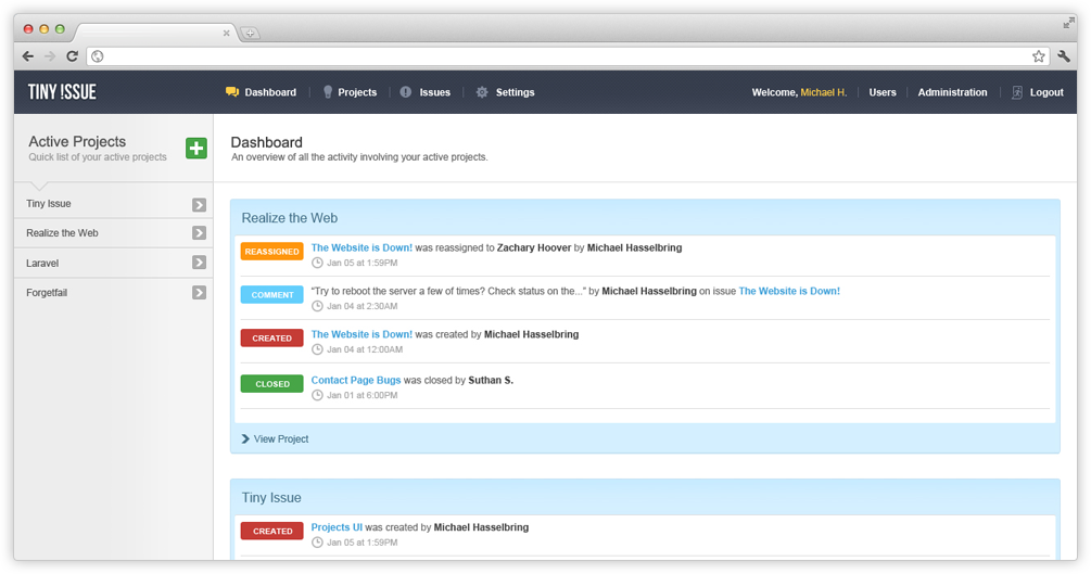问题跟踪系统 TinyIssue