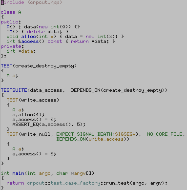 C++单元测试框架 crpcut