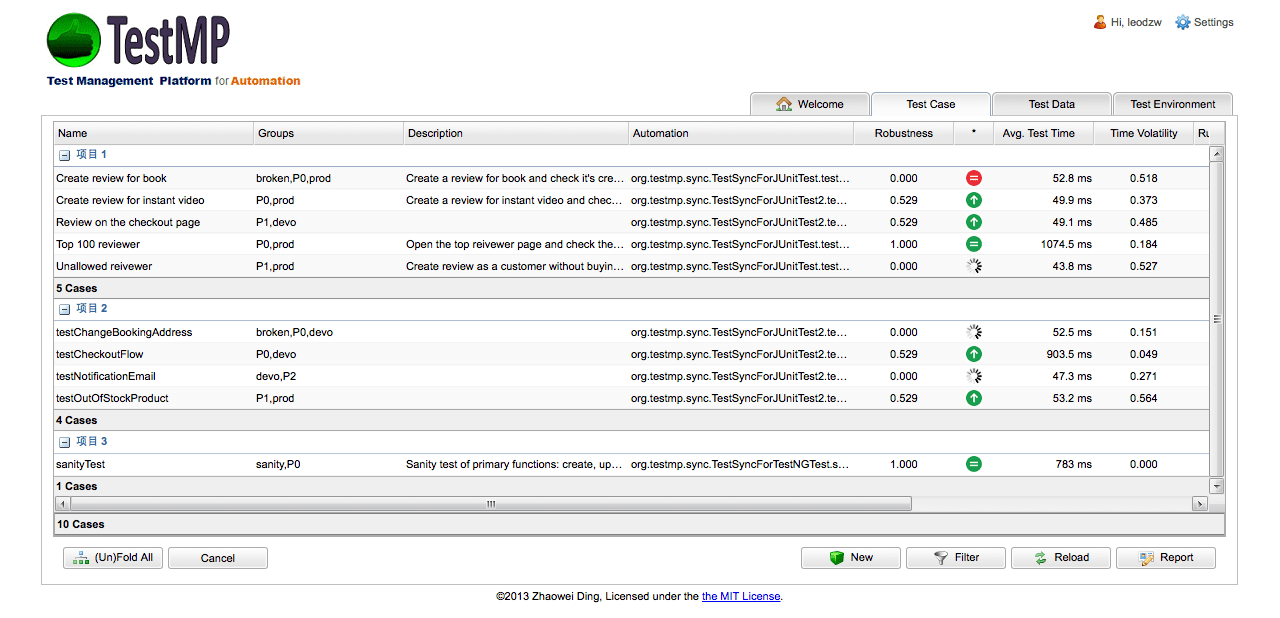 自动化测试管理平台 TestMP