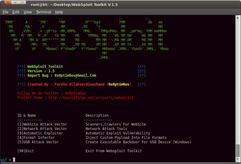 web渗透测试套件 WebSploit