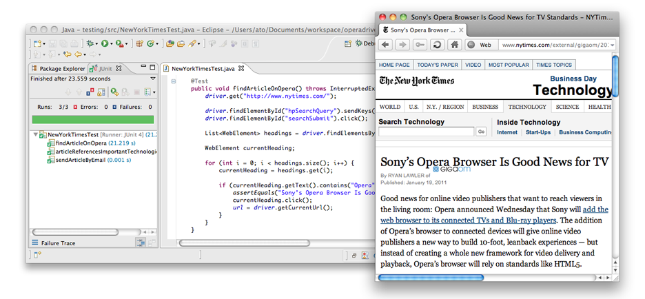 Web网页测试工具 OperaDriver