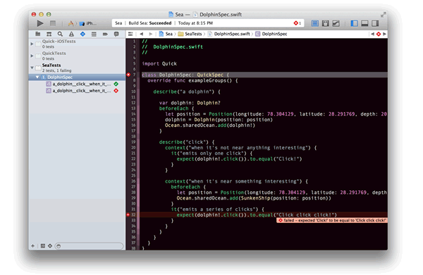 Swift 开发测试框架 Quick
