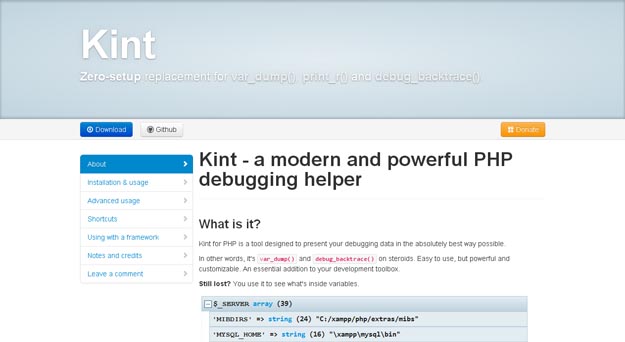 PHP调试助手 kint
