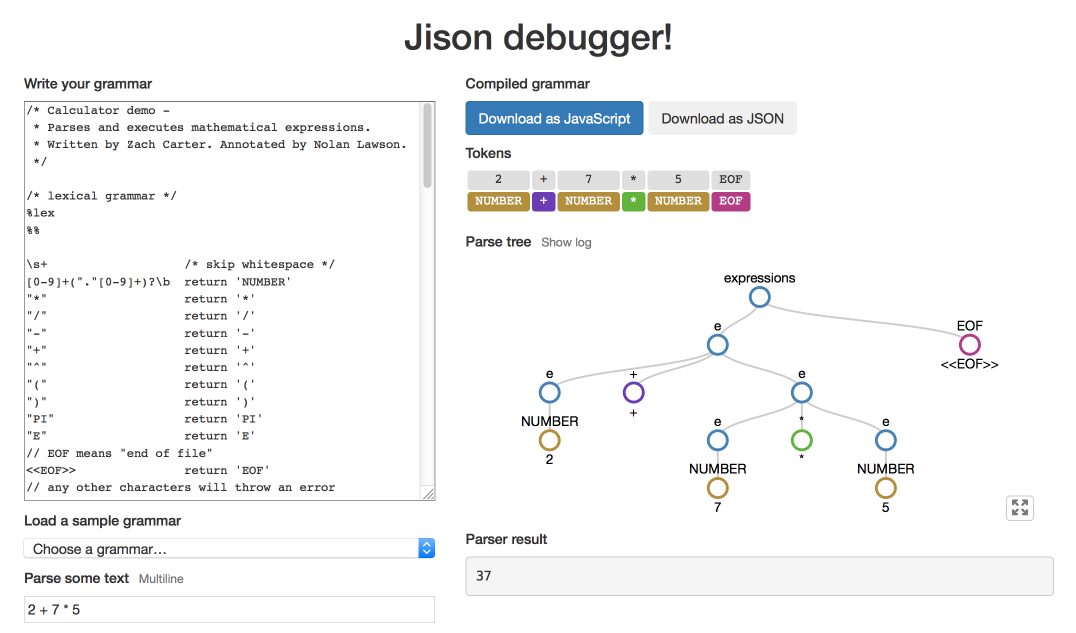 Jison debugger