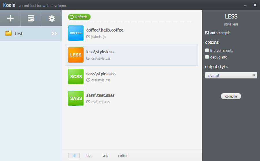 前端预处理器语言图形编译工具 Koala App
