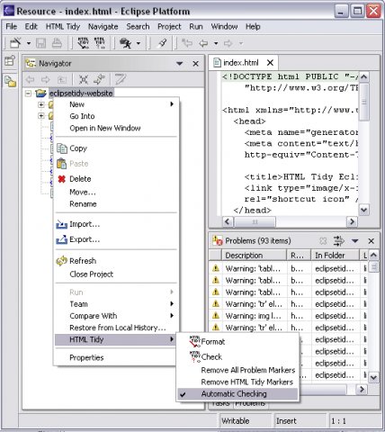 Eclipse的HTML格式化插件 Eclipse Tidy