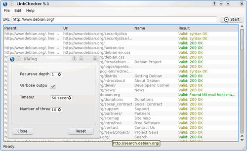 网页链接检查 LinkChecker