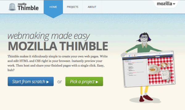 HTML网页开发工具 Mozilla Thimble