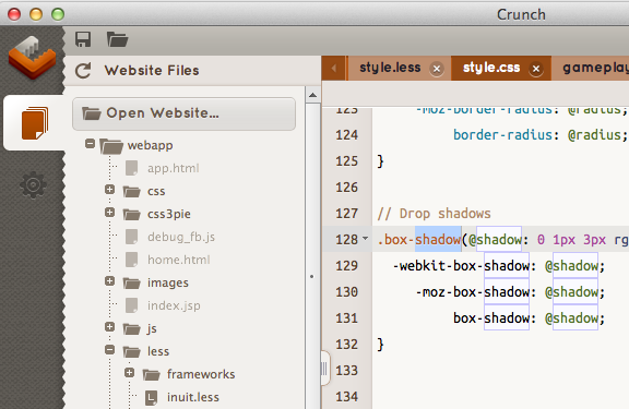 Crunch Less CSS Editor