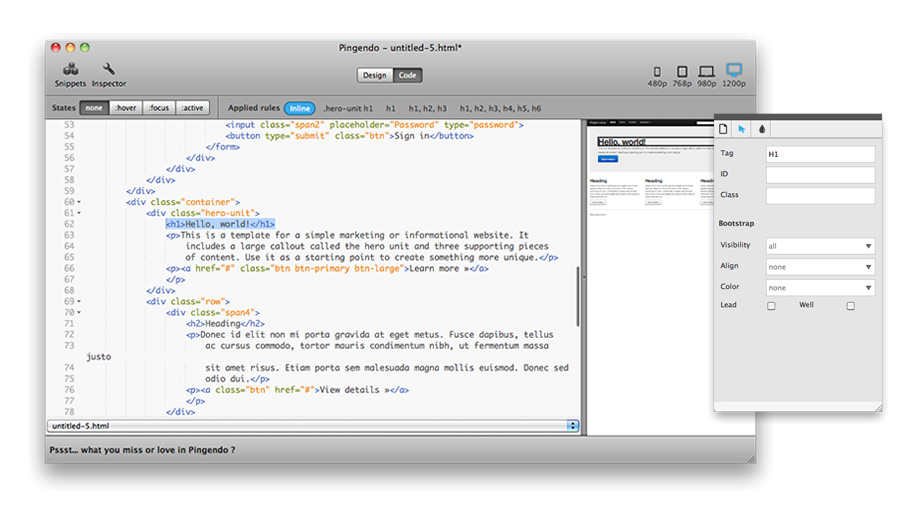 网页开发工具 Pingendo