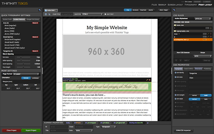 CSS框架设计器 Thinkin' Tags