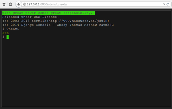 Django 浏览器工作台 Django-Console