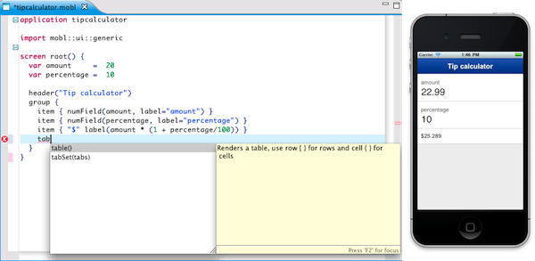 手机Web开发框架 mobl