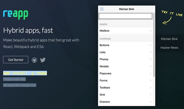 下一代混合应用框架 Reapp