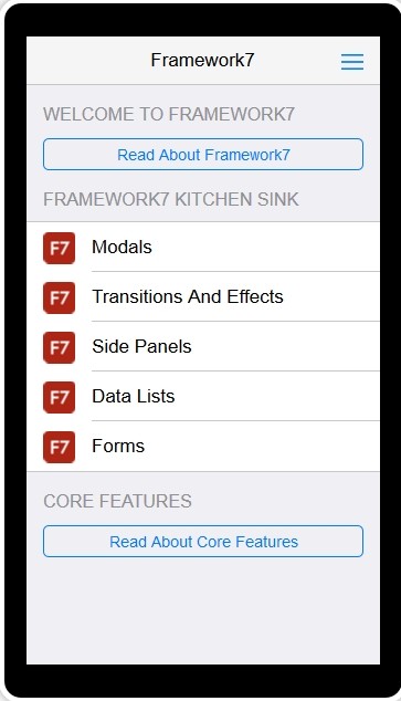 HTML 移动端框架 Framework7