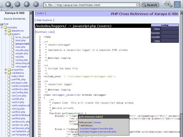 PHP源码文档工具 PHPXref