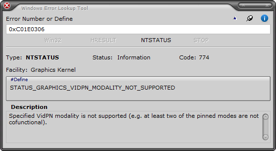 Windows Error Lookup Tool