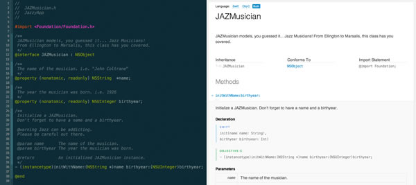 Swift 文档生成工具 jazzy swift