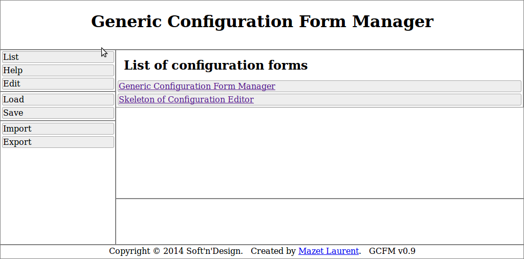 通用配置形式管理器 GCFM