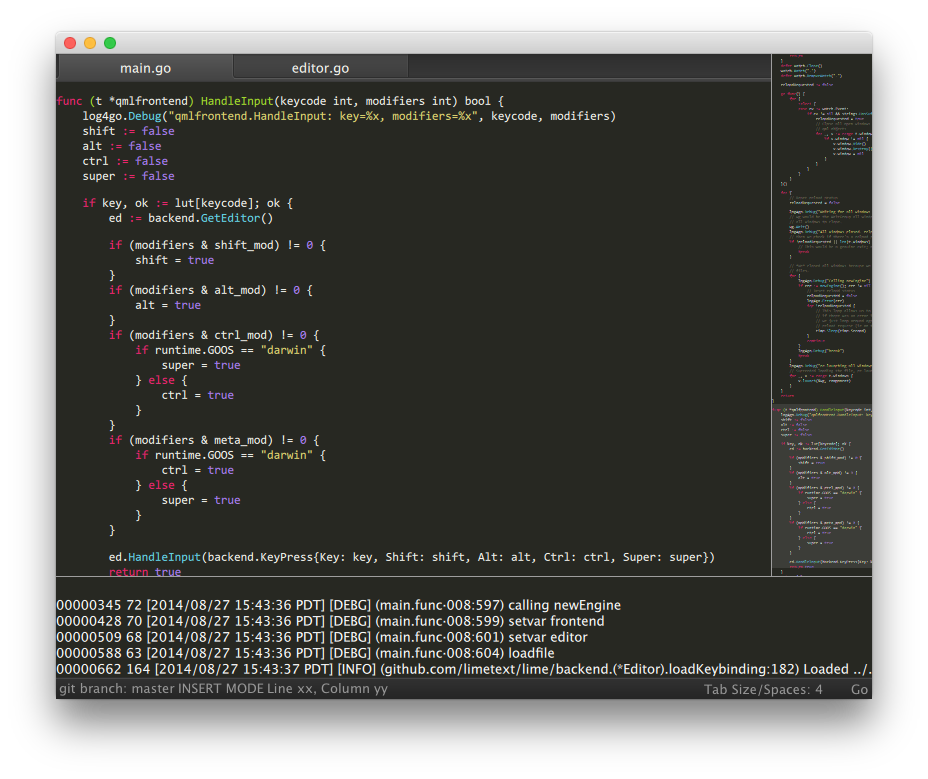 代码编辑器 Lime