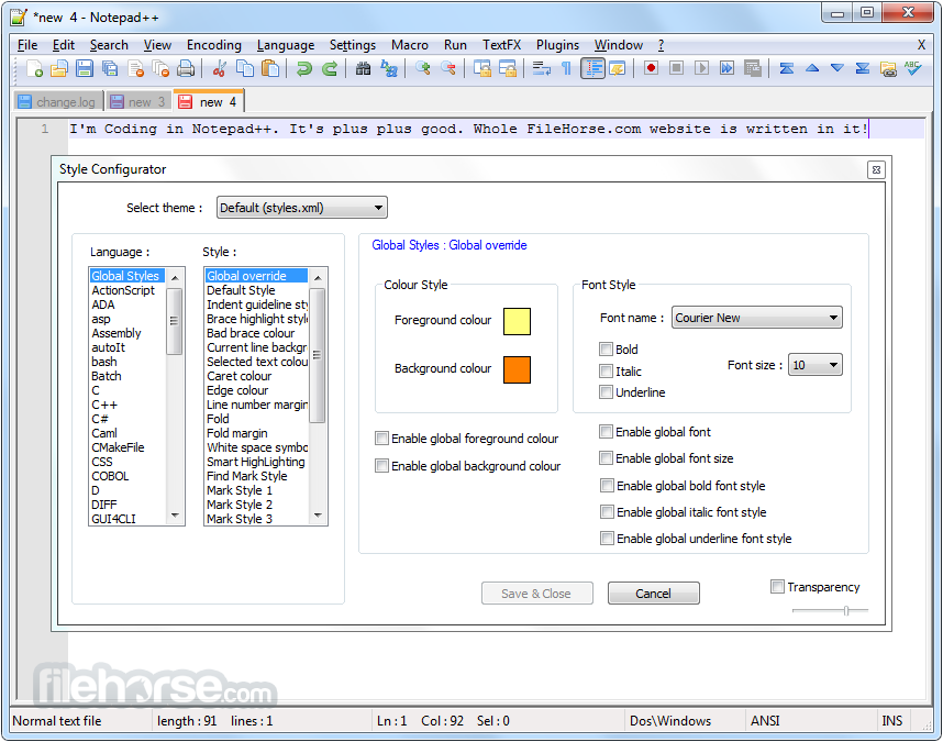 代码编辑器 Notepad++