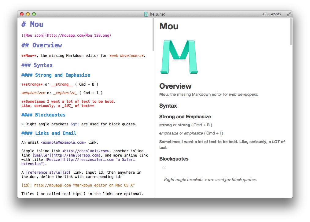 Markdown 的编辑器 Mou