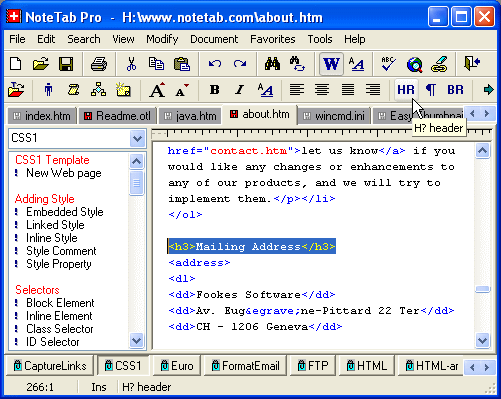 文字编辑器 NoteTab
