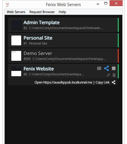 桌面 Web 服务器 Fenix